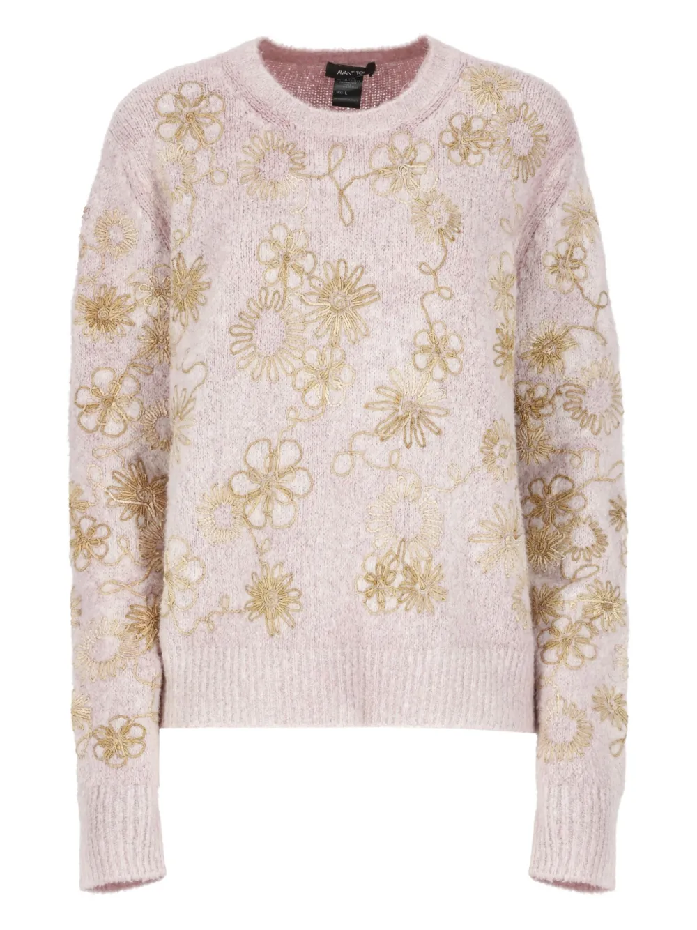 Avant Toi Trui met geborduurde bloemen Beige