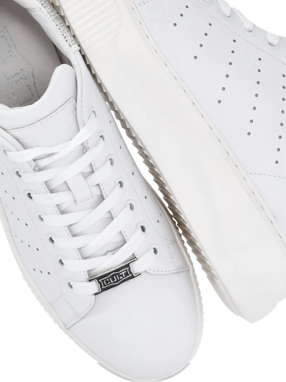 Cult Crystal-embellished Platform Sneakers In White