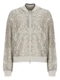 Brunello Cucinelli sequin perforated cardigan - Grey