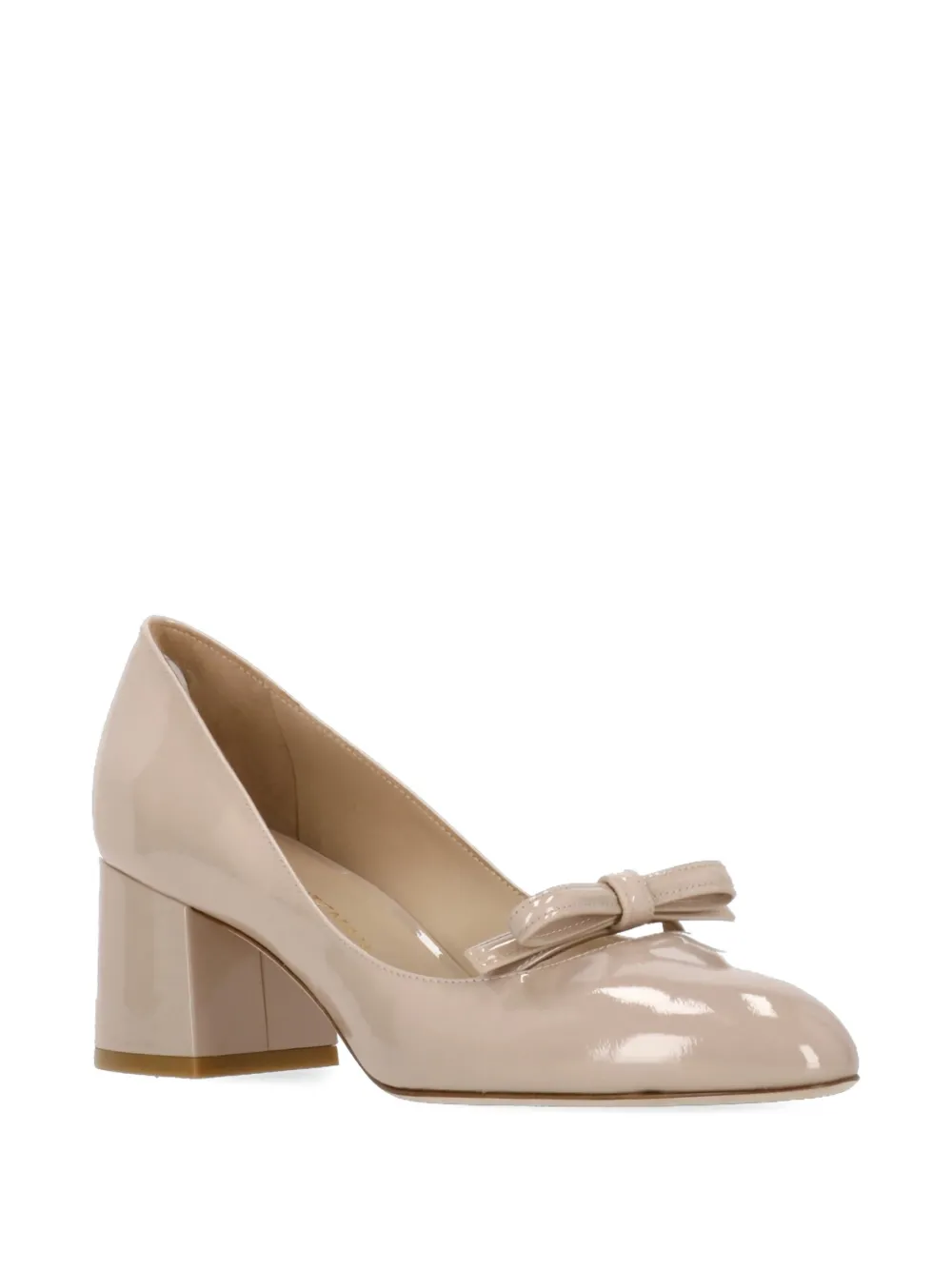 Stuart Weitzman 60mm bow-detail leather heeled pumps Neutrals