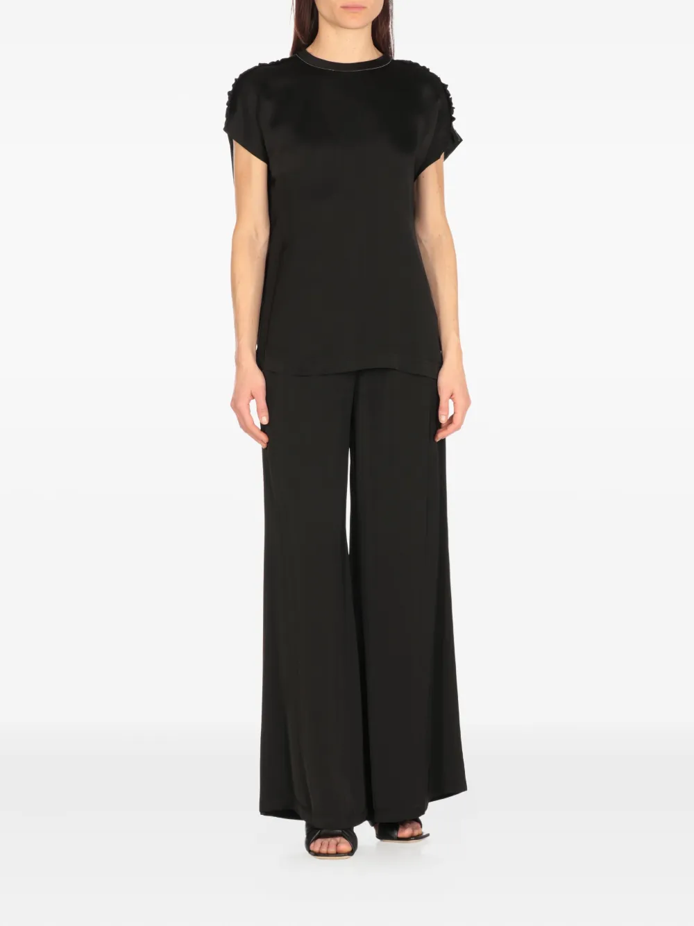 Fabiana Filippi T-shirt met ruches Zwart