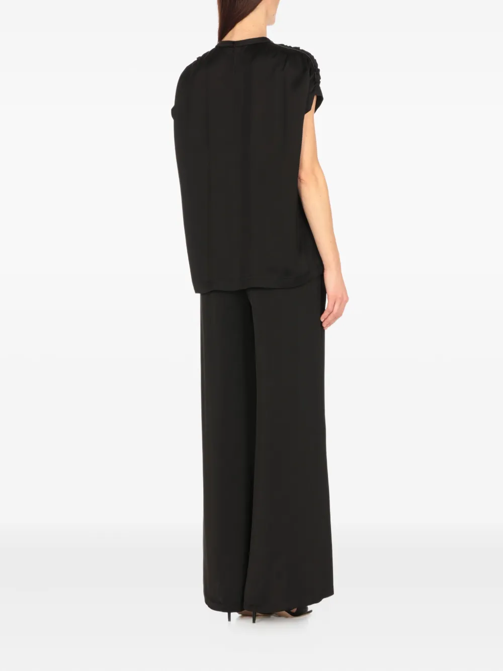 Fabiana Filippi T-shirt met ruches Zwart
