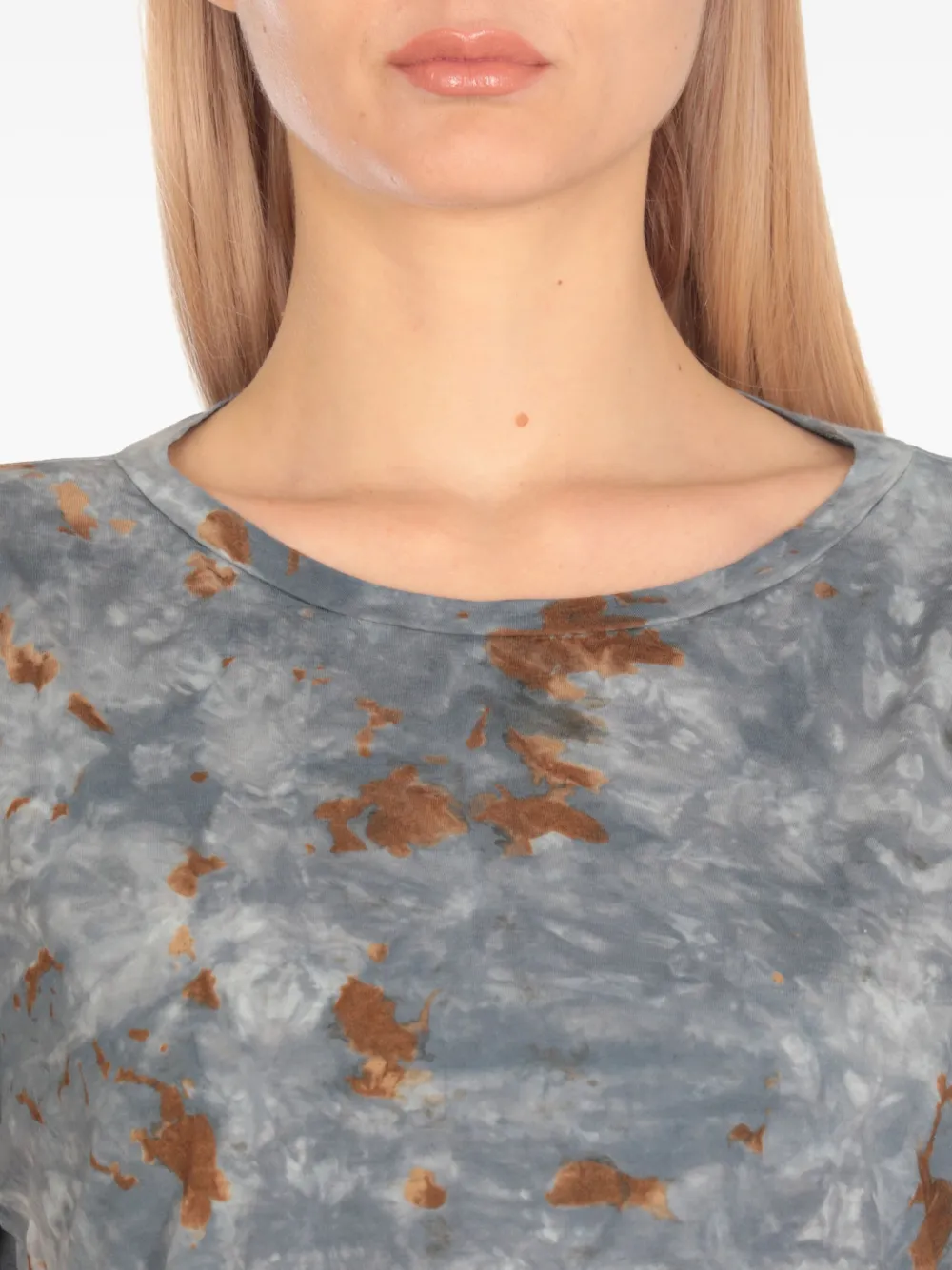 Avant Toi Katoenen T-shirt met tie-dye print Blauw