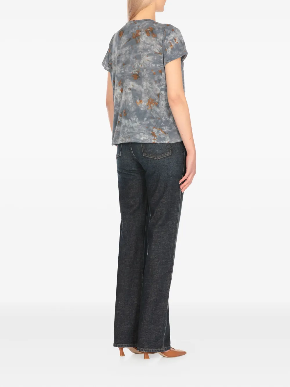 Avant Toi Katoenen T-shirt met tie-dye print Blauw