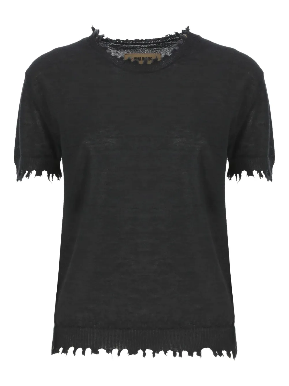 frayed-edge cashmere top