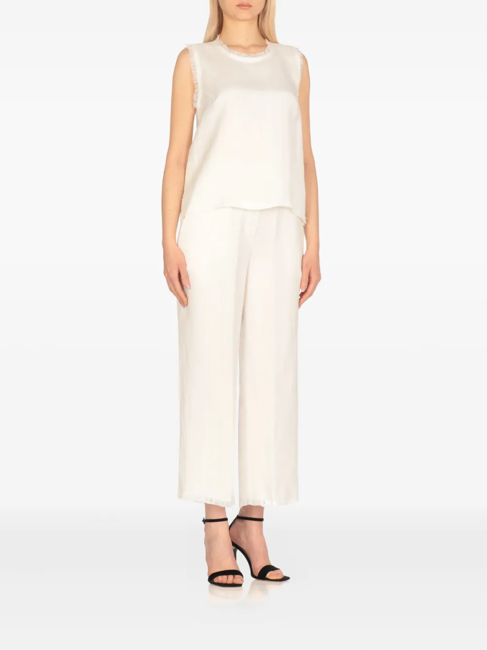 Antonelli fringed sleeveless top - Beige