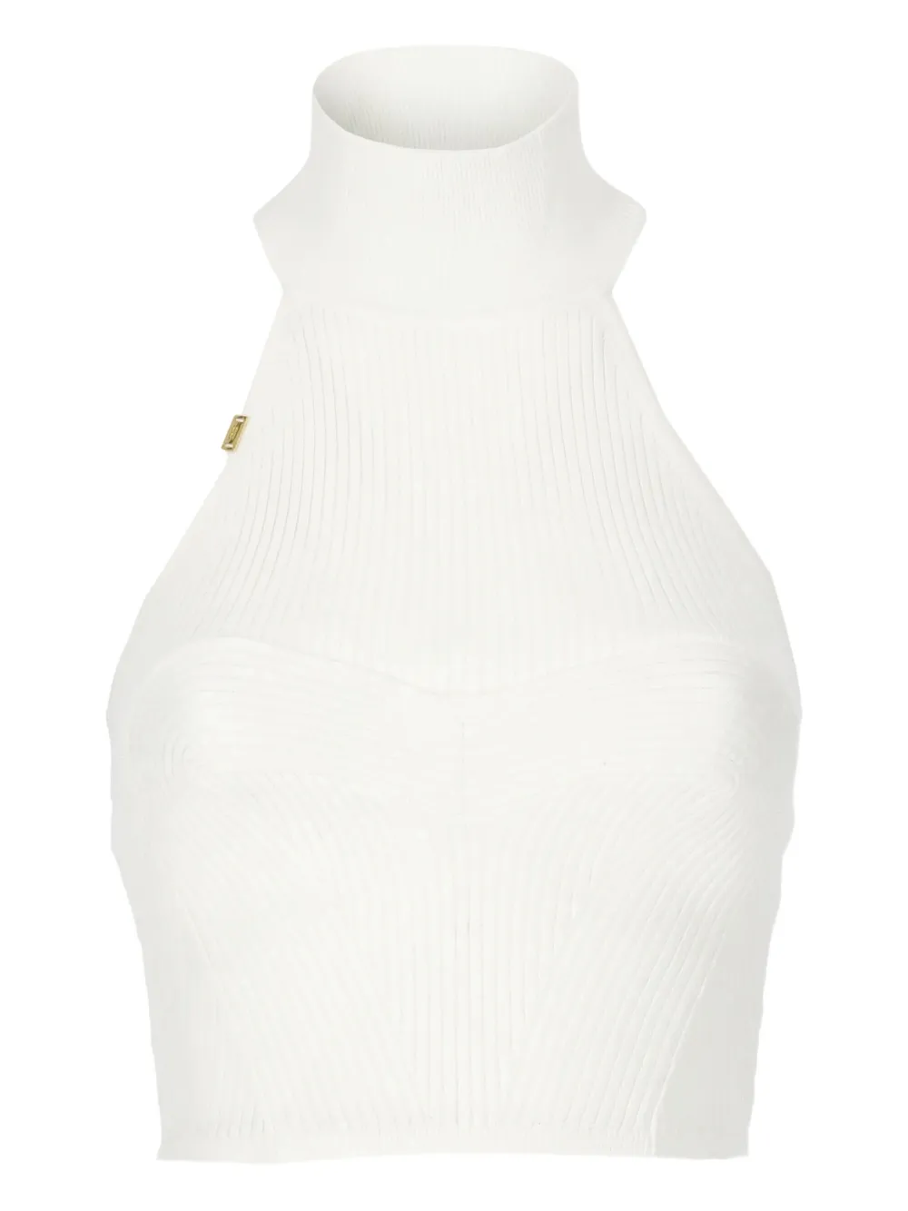 Elisabetta Franchi Geribbelde haltertop Wit