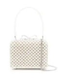 Self-Portrait mini pearl-embellishment tote bag - Neutrals