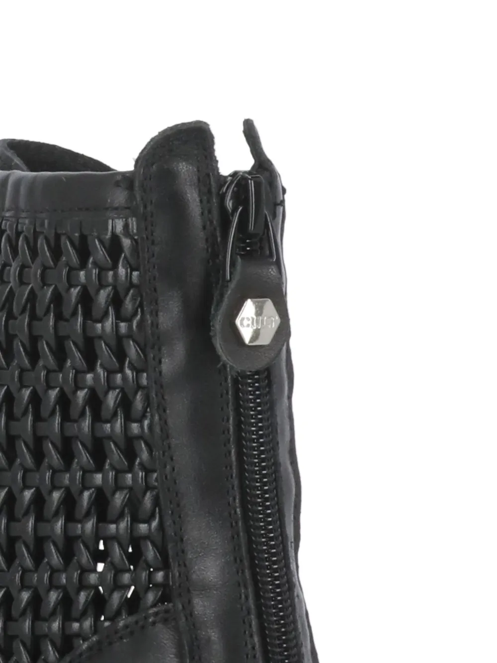 Cult Slash woven lace-up boots Black