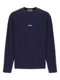 MSGM logo-embroidered long-sleeve t-shirt - Blue