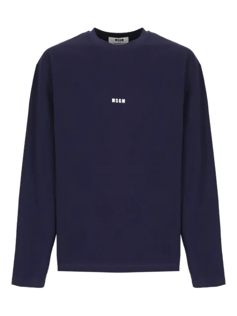 MSGM logo-embroidered long-sleeve t-shirt