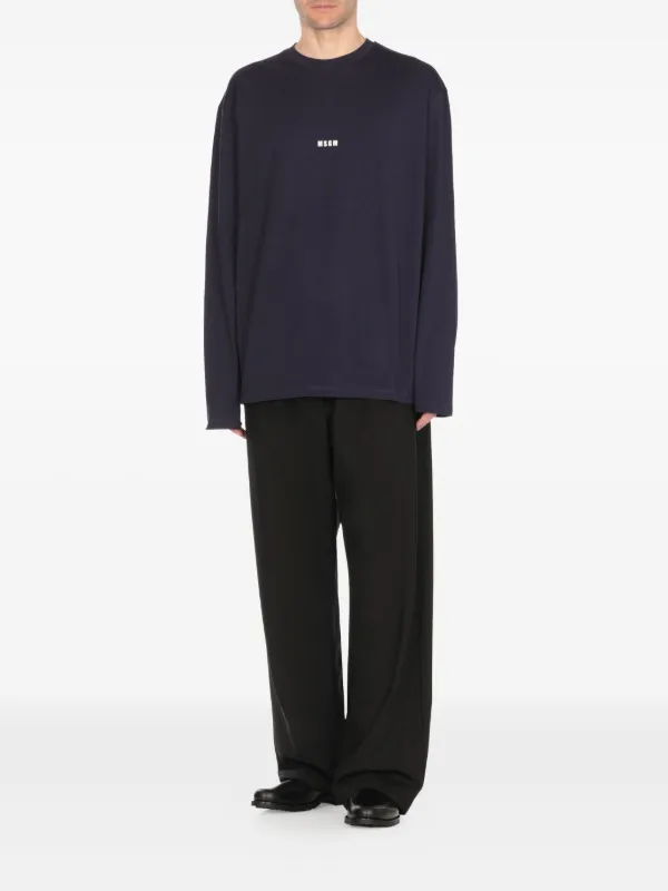 MSGM ロンT MSGM ロゴ ロングTシャツ | ブルー | FARFETCH JP