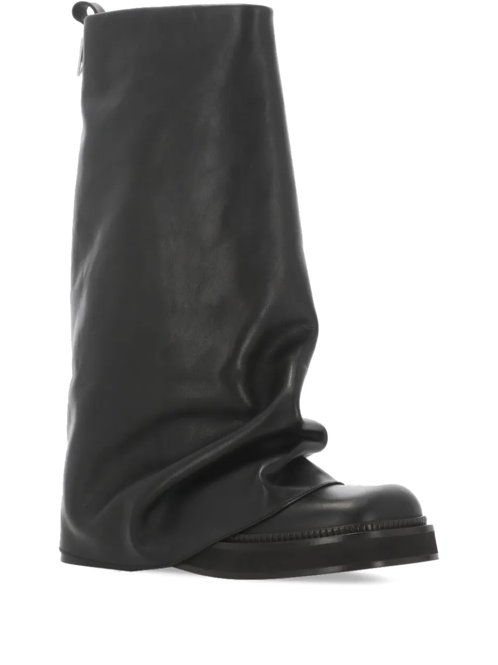 The Attico leather knee-high boots Black
