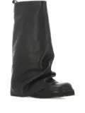 The Attico leather knee-high boots - Black