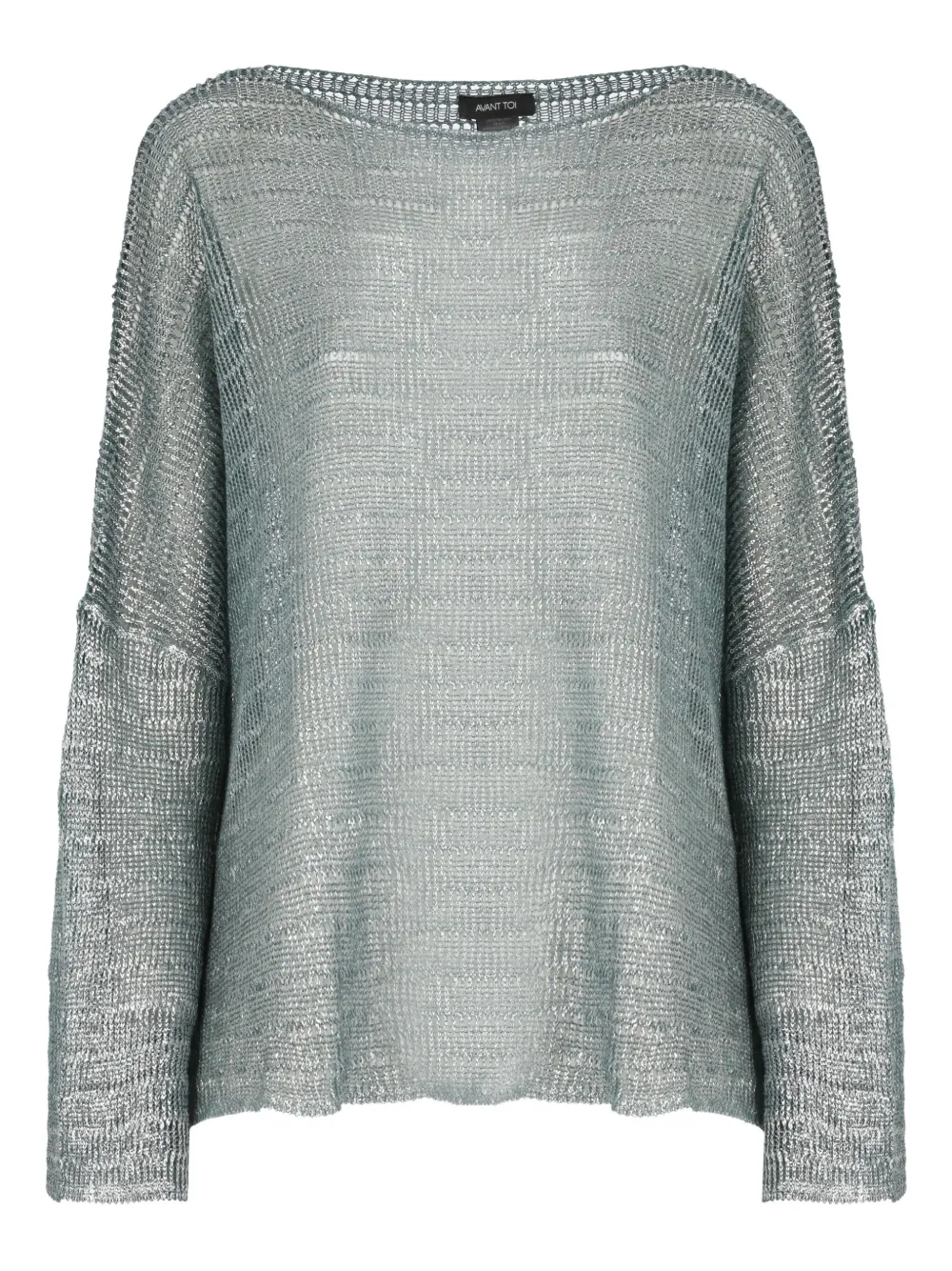 Avant Toi Opengebreide trui met metallic-effect Grijs