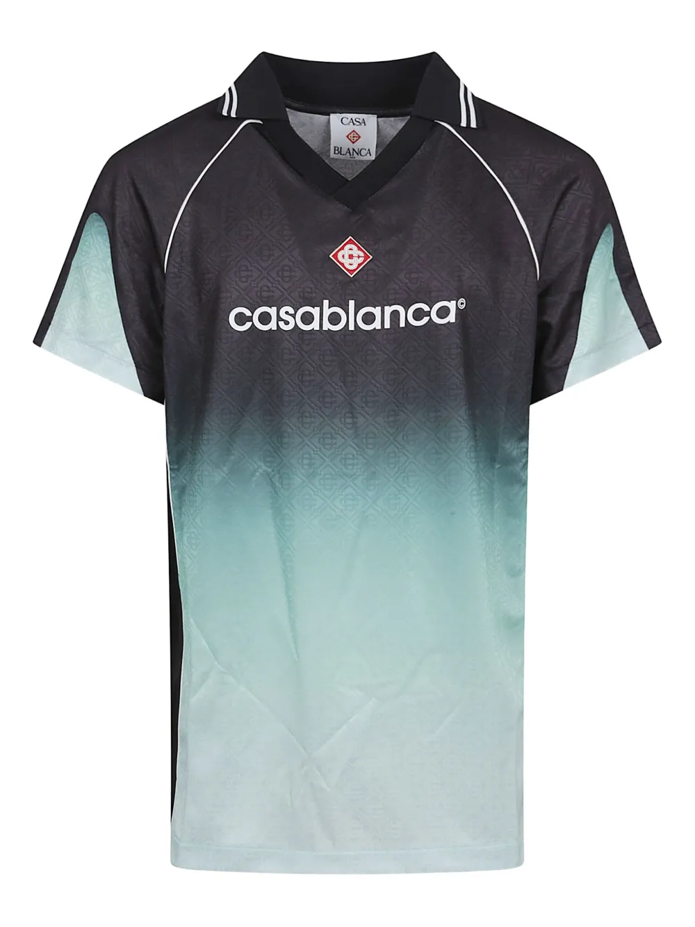 Casablanca T-shirt met logopatroon en kleurverloop Groen