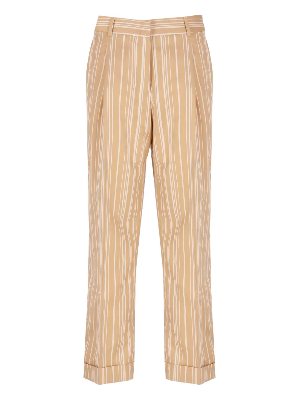 PT Torino striped cropped trousers Beige