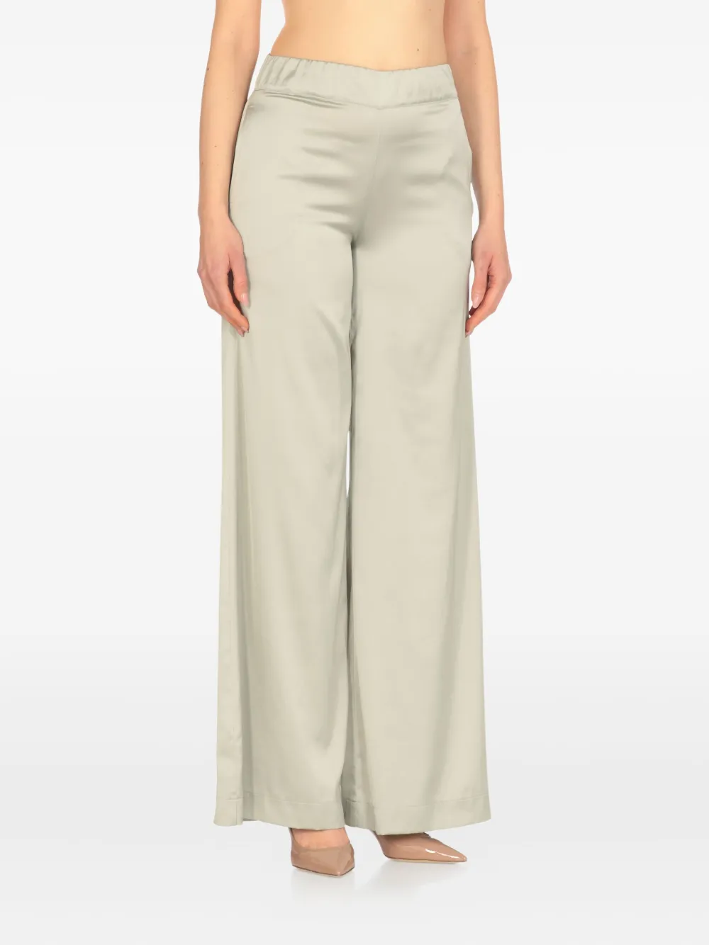 D.Exterior satin elastic-waistband trousers - Grijs