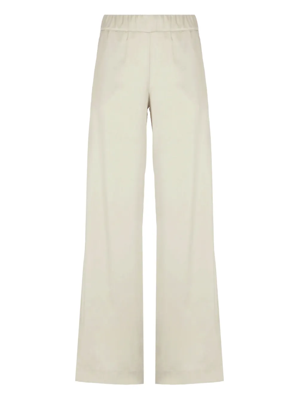 satin elastic-waistband trousers