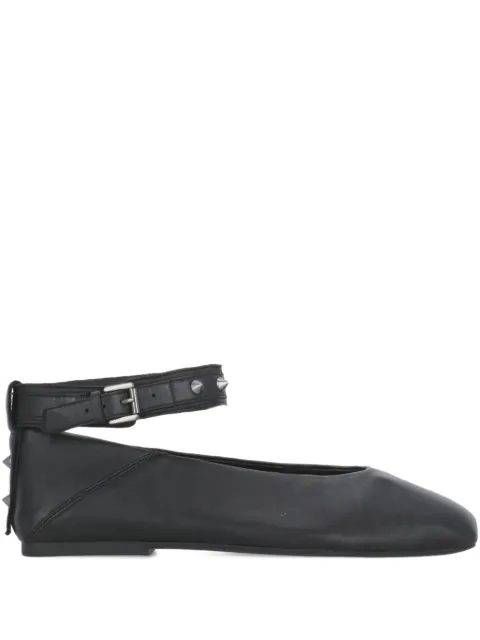 Ash studded ankle-strap ballet flats