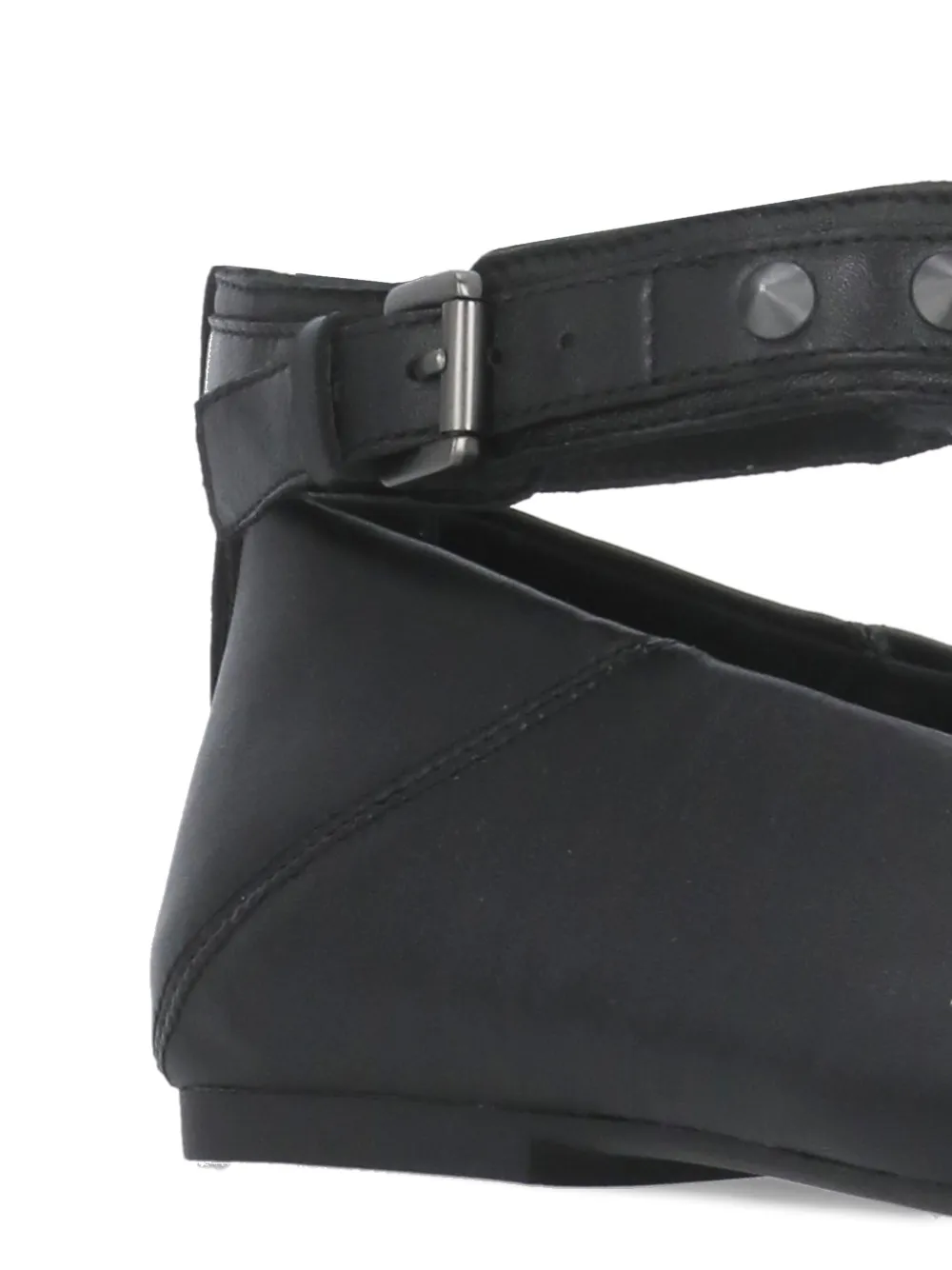 Ash studded ankle-strap ballet flats Black