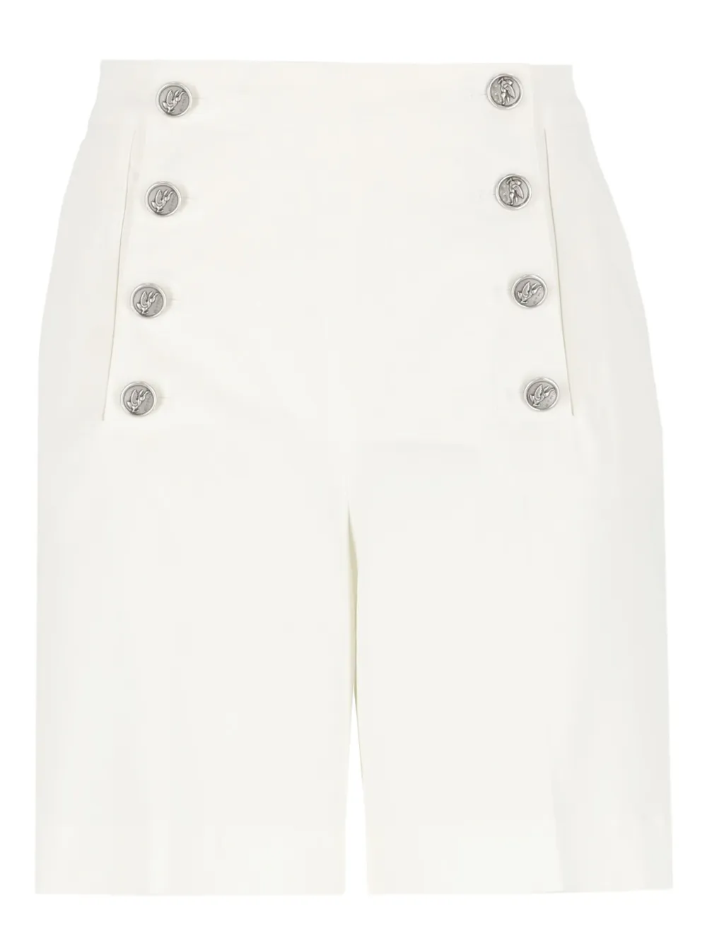 button-fastening high-waist shorts