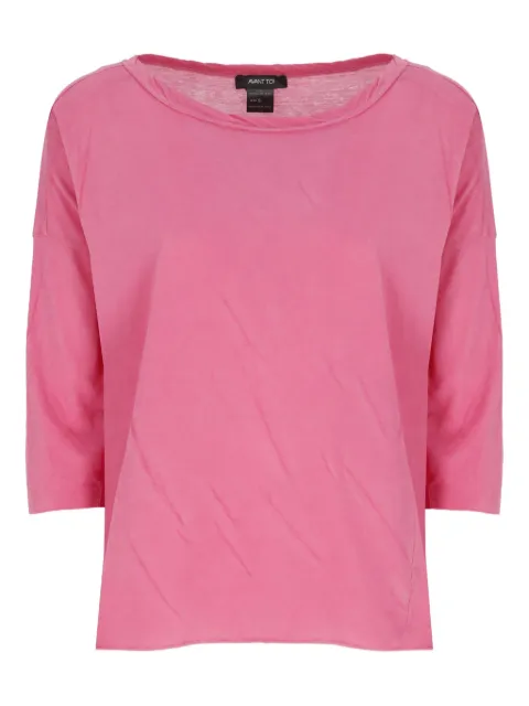 Avant Toi three-quarter sleeve round-neck top