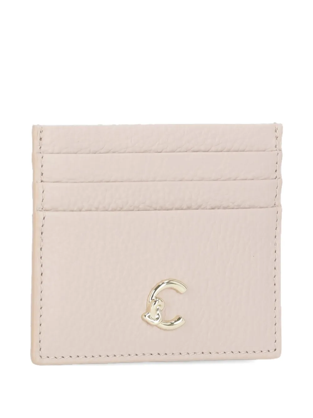 Coccinelle C-me Grained-leather Cardholder In Neutral