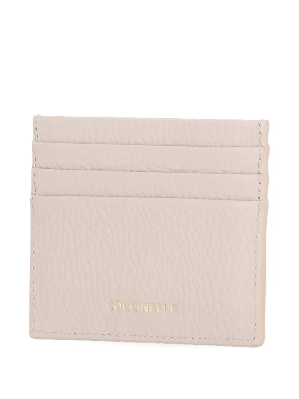 Coccinelle C-me Grained-leather Cardholder In Neutral
