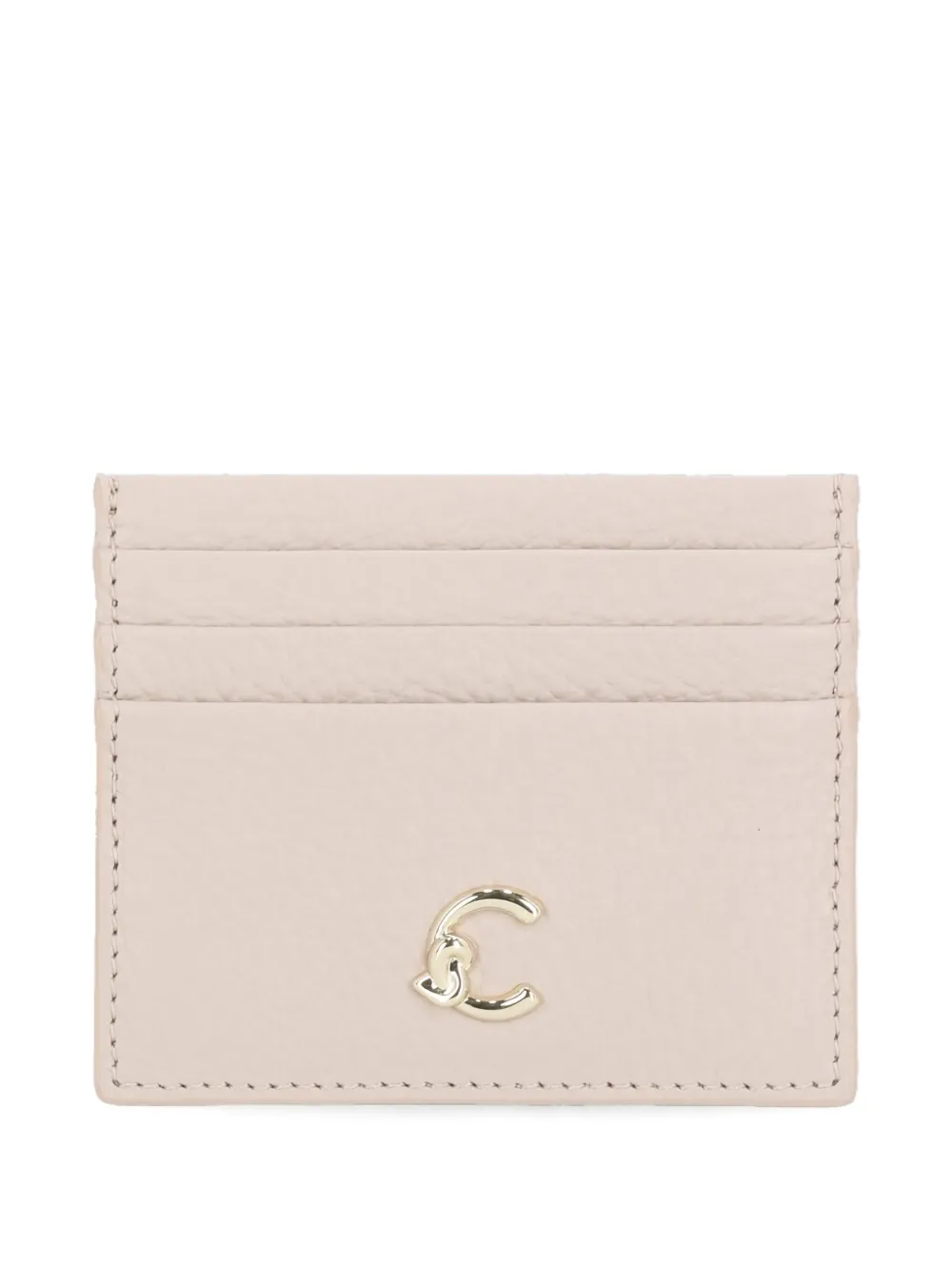 Coccinelle C-me Grained-leather Cardholder In Neutral