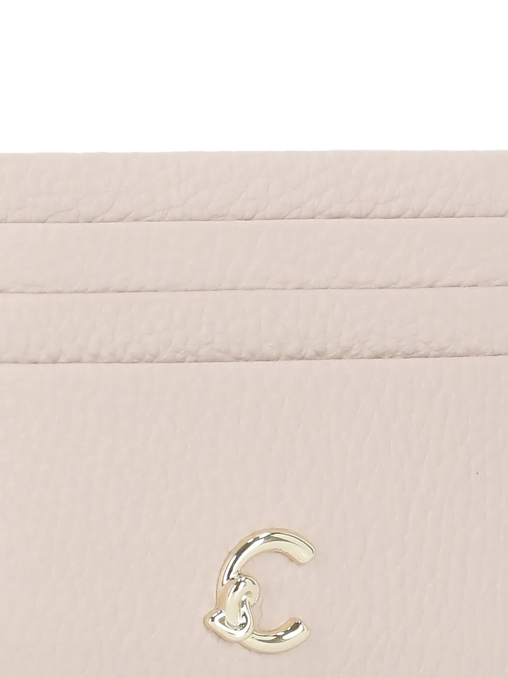 Coccinelle C-me Grained-leather Cardholder In Neutral