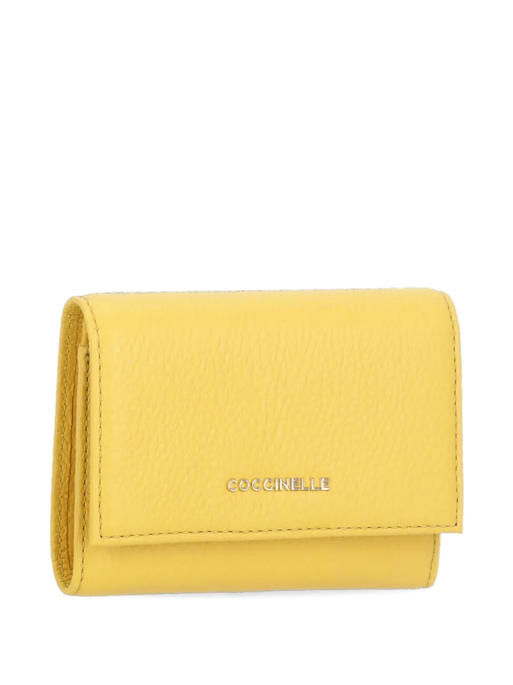  Coccinelle Metallic Soft Leather Wallet - Yellow 
