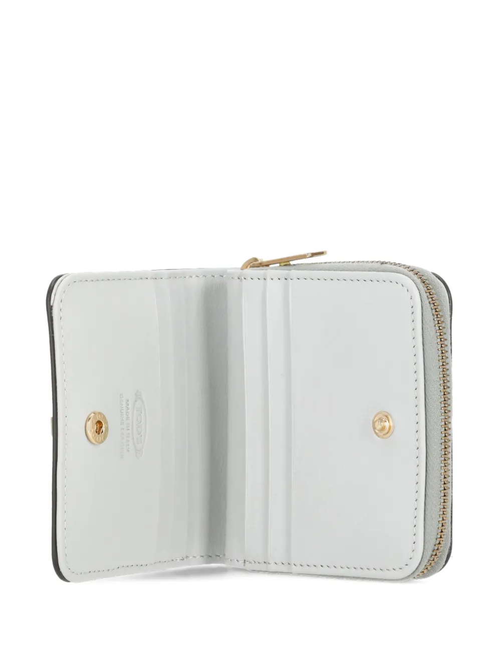 Tod's metal-bar leather wallet Grijs