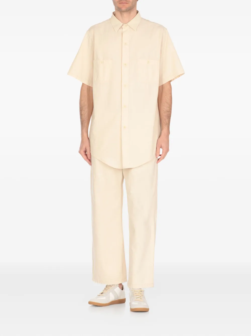 Maison Margiela short-sleeve chest-pocket shirt - Beige