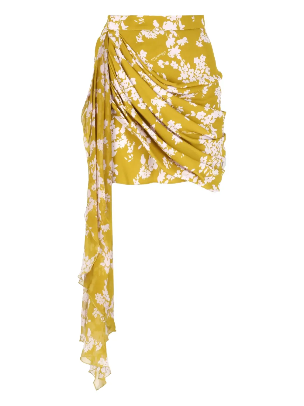 Elisabetta Franchi floral draped skirt Geel