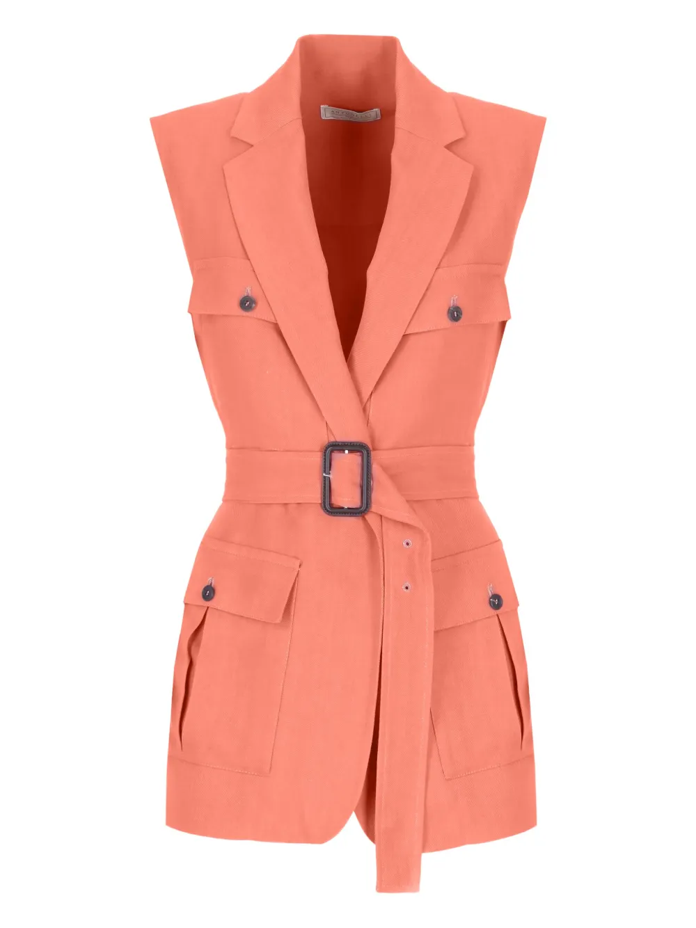 belted flap-pocket jacket