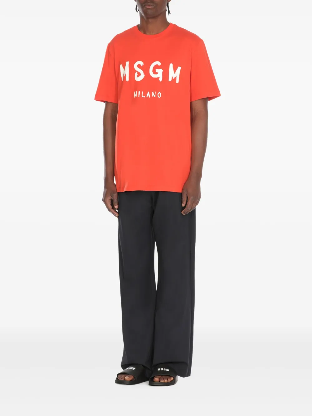 MSGM logo-print T-shirt - Rood