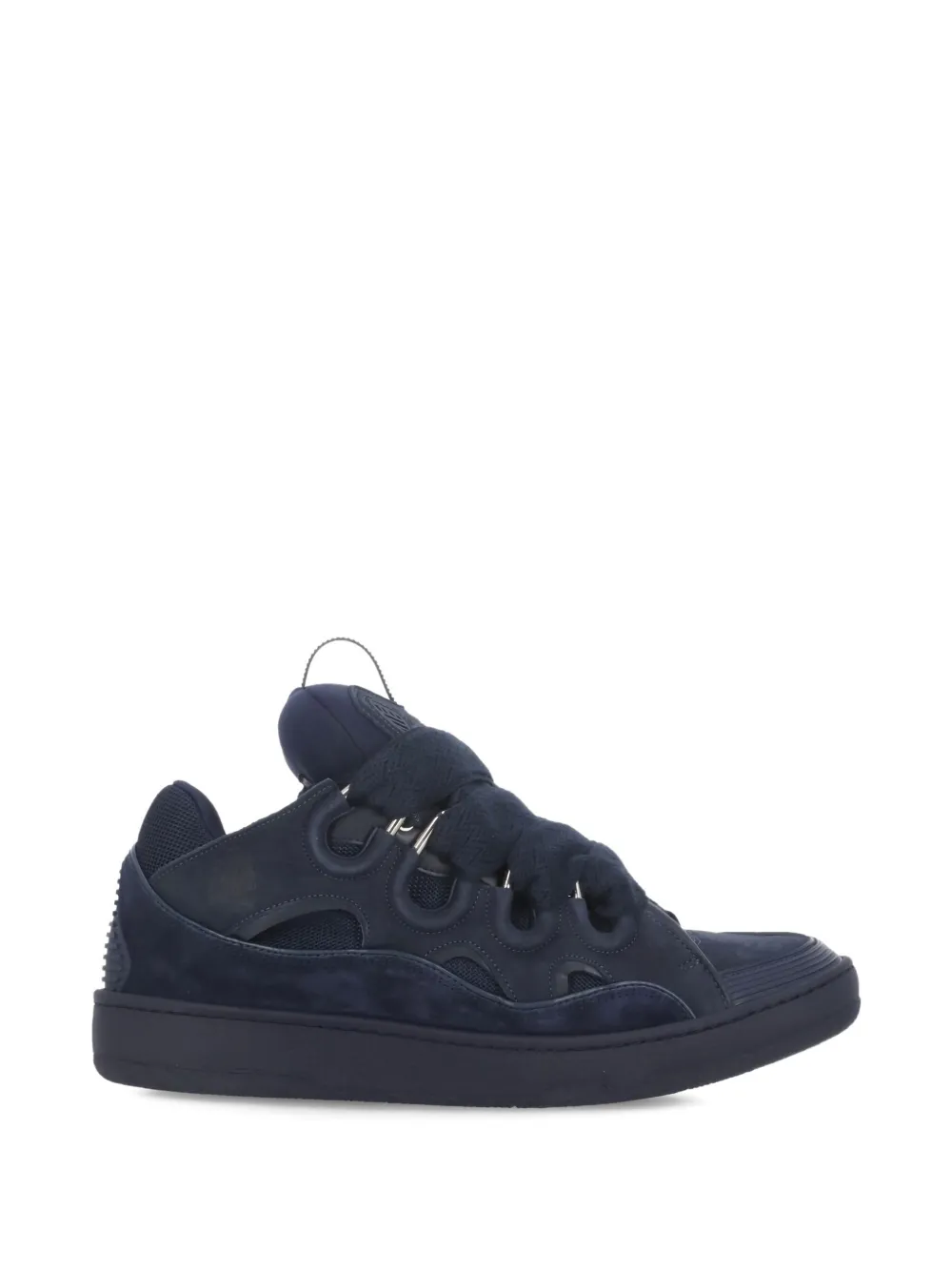 Lanvin Curb lace-up embossed-logo sneakers Blue