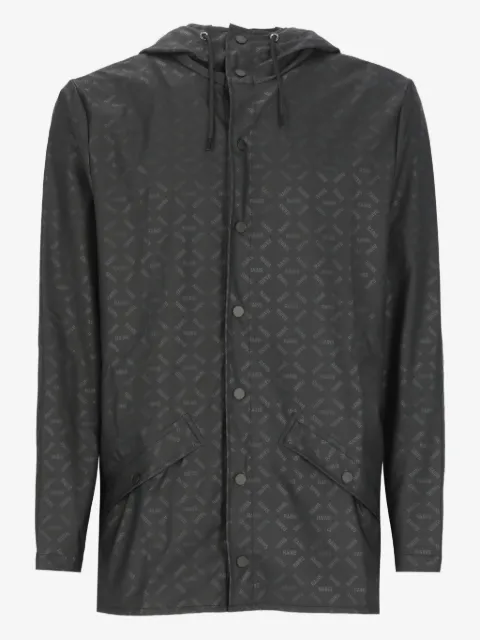 Rains logo-pattern hooded jacket
