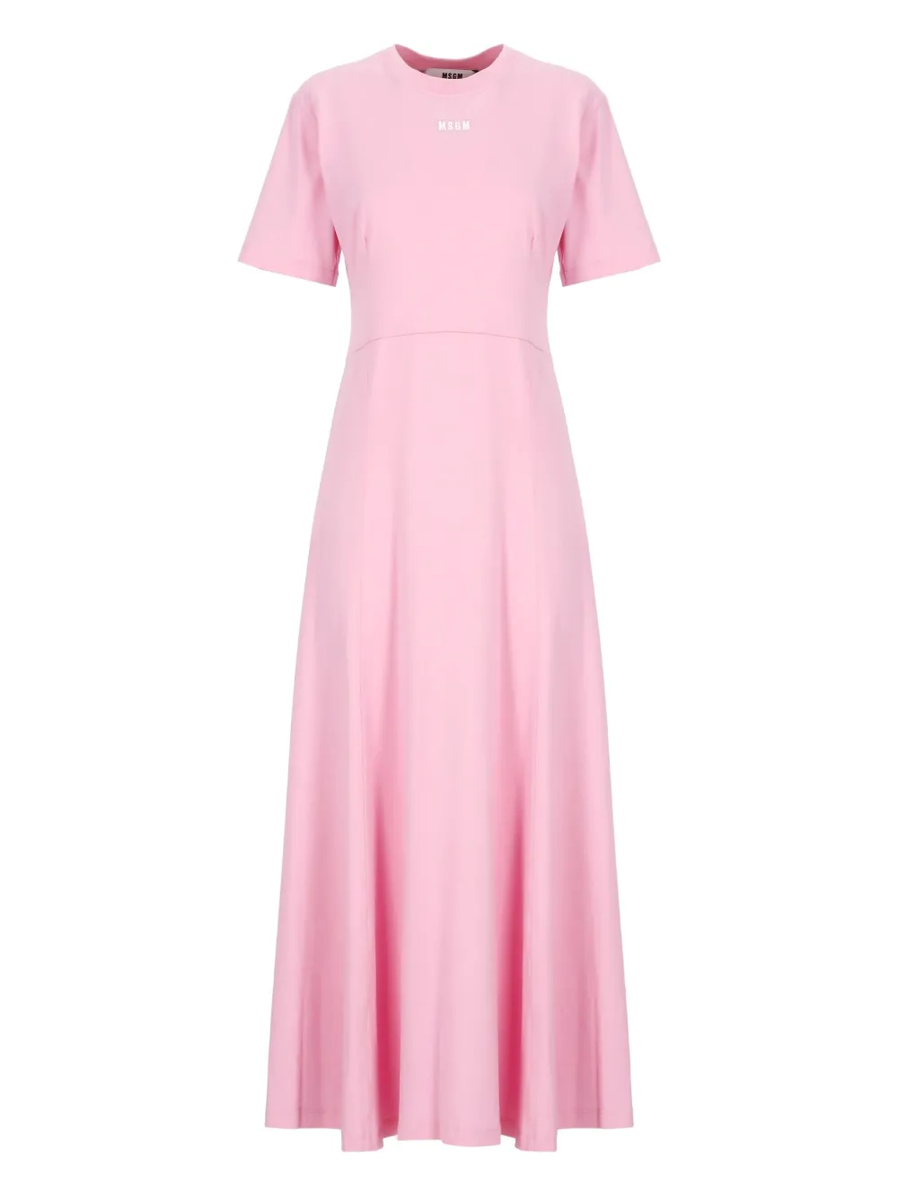 crew-neck short-sleeve maxi dress