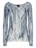 Avant Toi tie-dye scoop-neck top - Grey