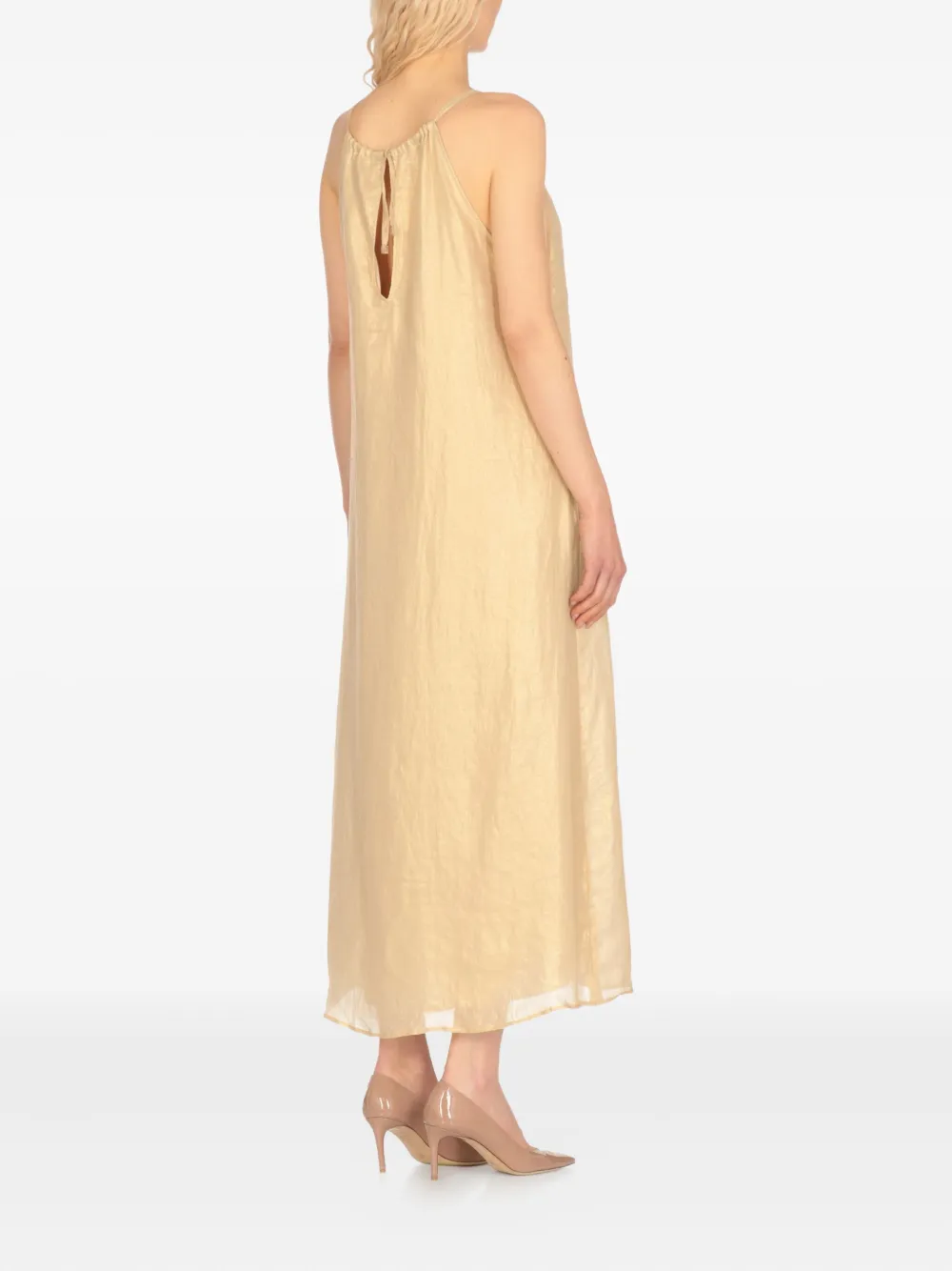Peserico Maxi-jurk met halternek Beige