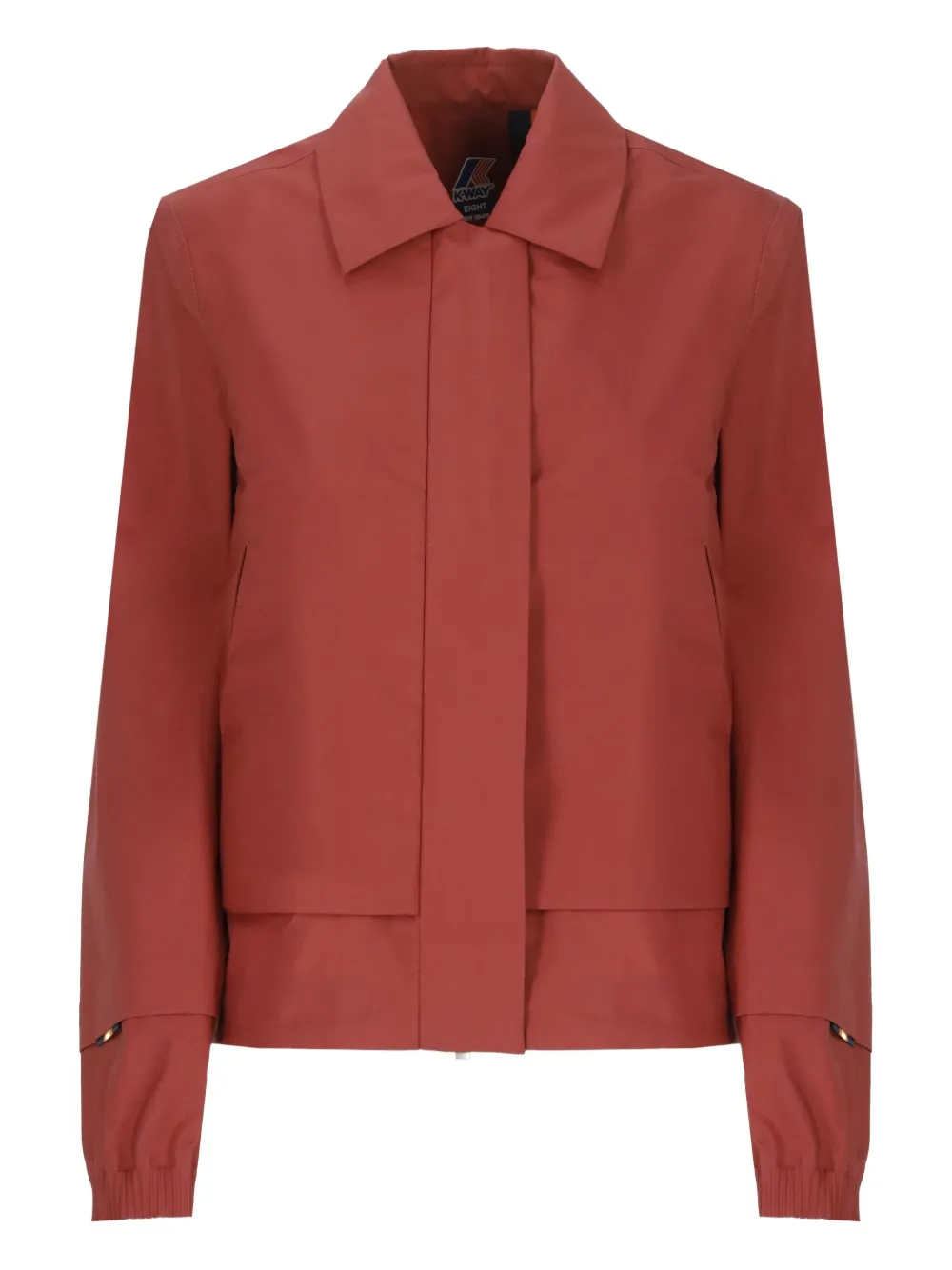 layered collar zip-front jacket