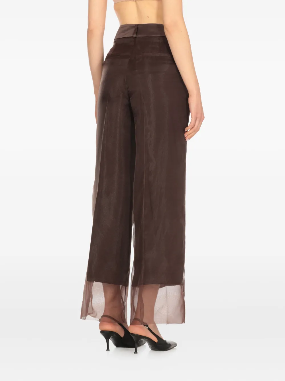 Peserico Broek met zoom-detail Bruin