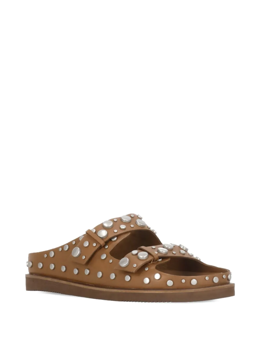 Ash studded double-strap sandals Brown