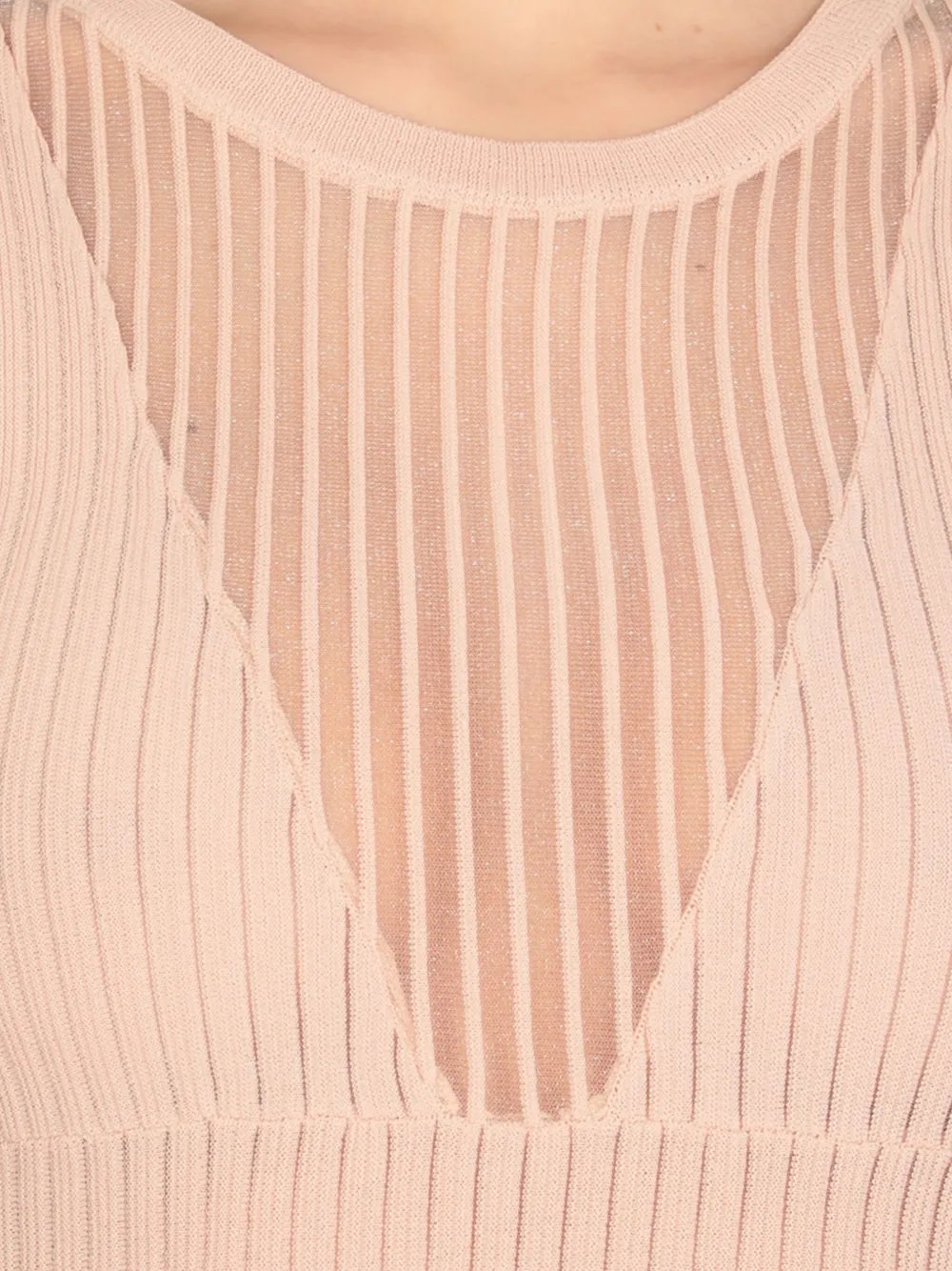 PINKO Ribgebreide geplooide midi-jurk Roze