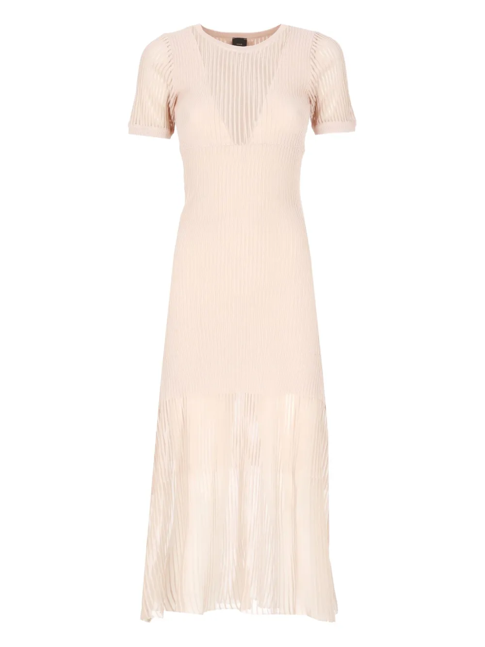 PINKO rib-knit pleated midi dress Roze