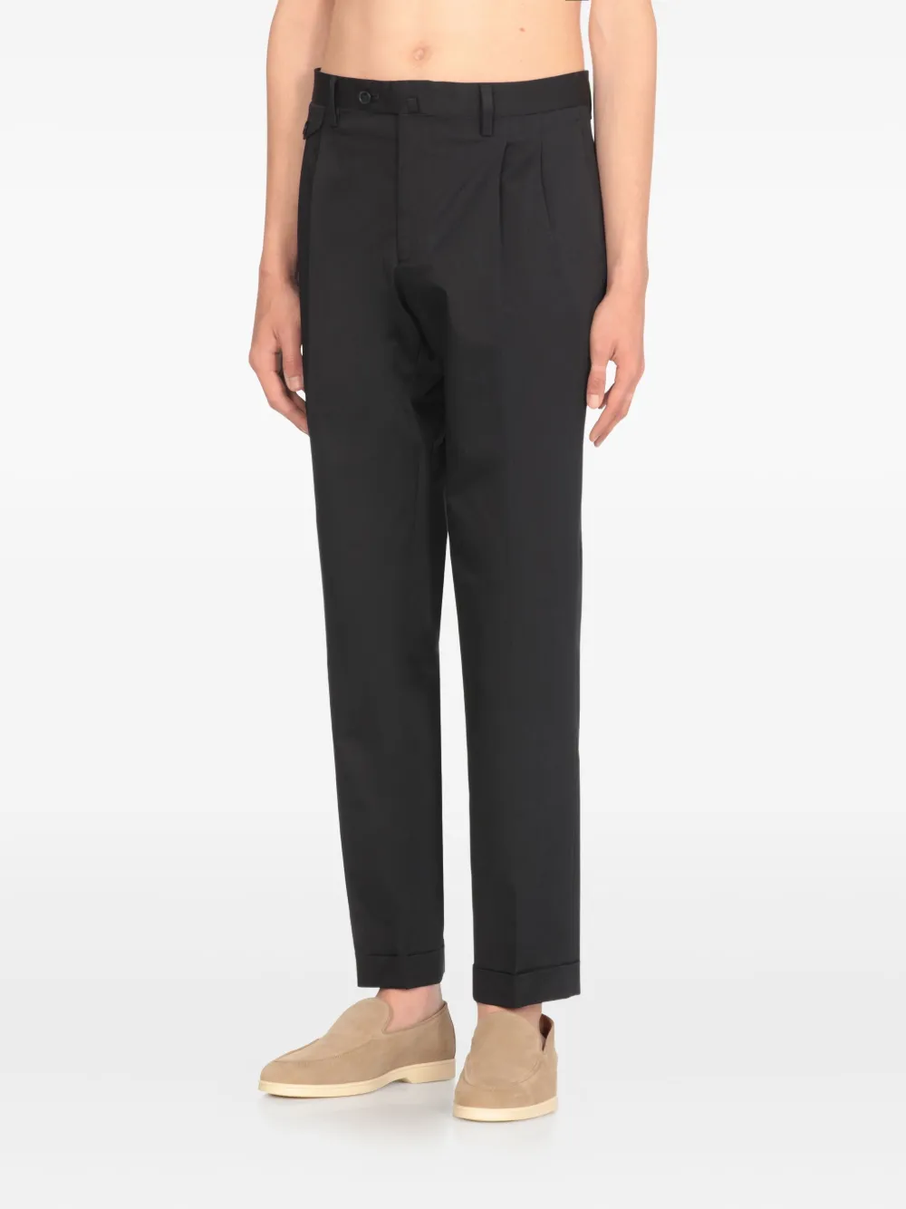 Briglia 1949 pleated cotton trousers - Zwart