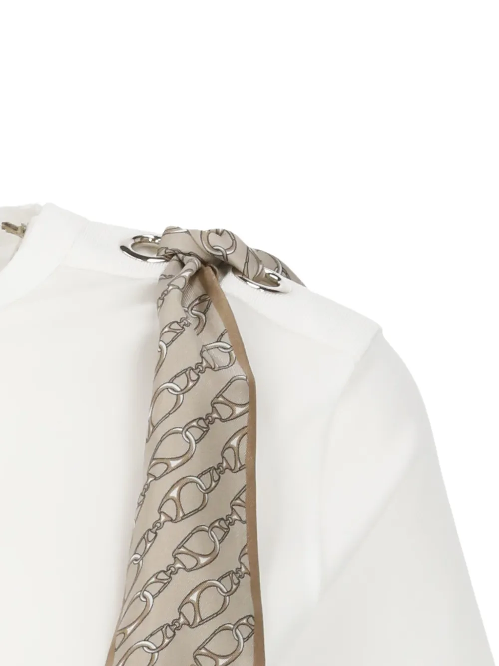 Herno Katoenen T-shirt met foulard detail Wit