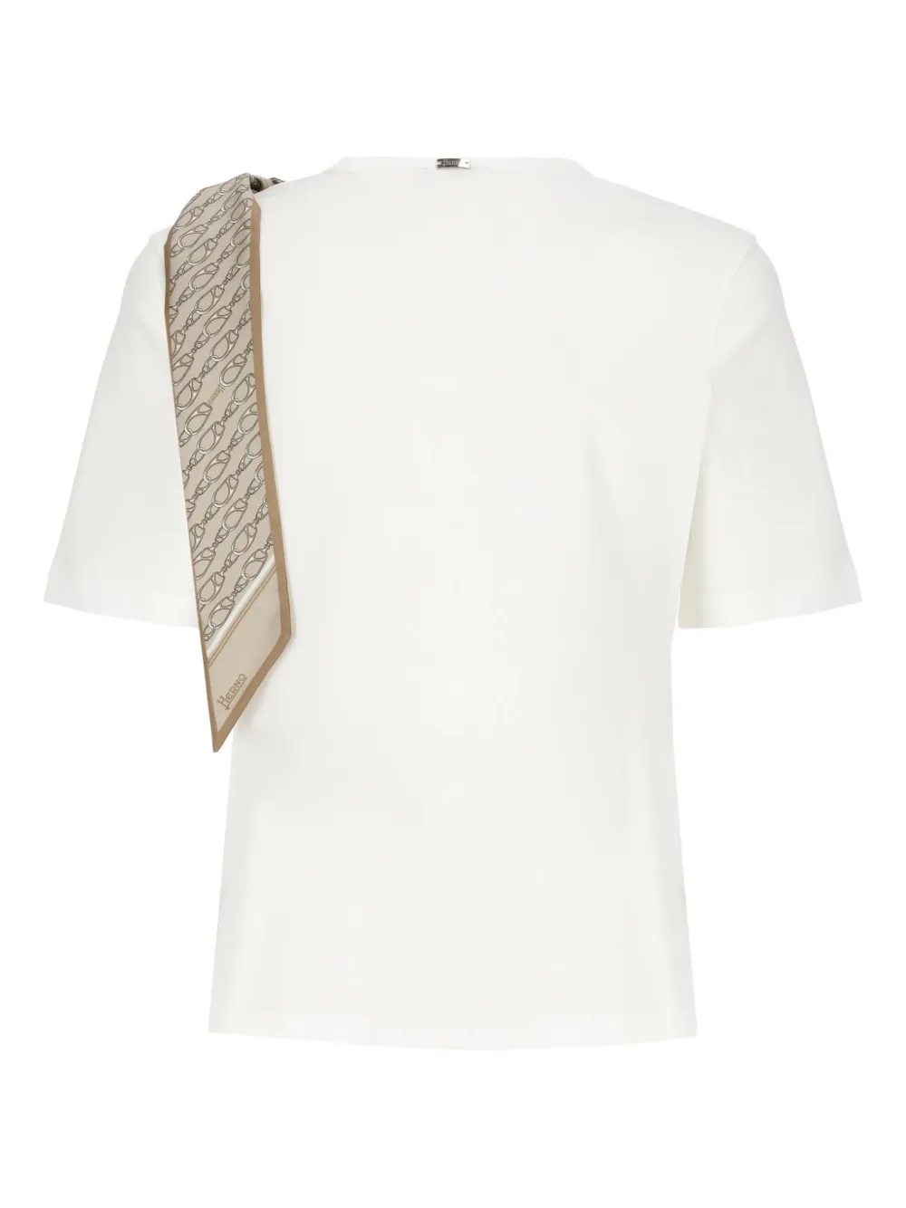 Herno Katoenen T-shirt met foulard detail Wit